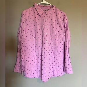 Talbots Pink Casual Button Down Shirt Size XL